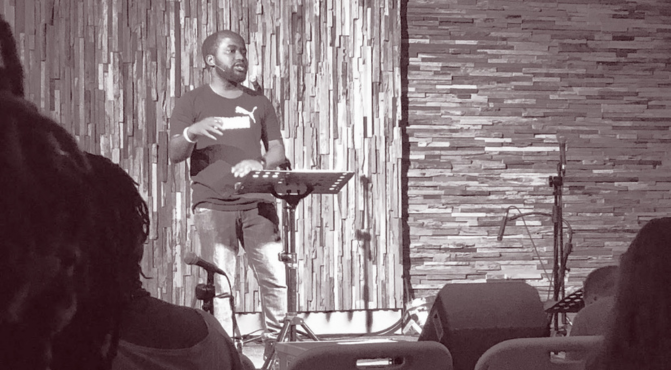 Blaze teaching in an intimate setting